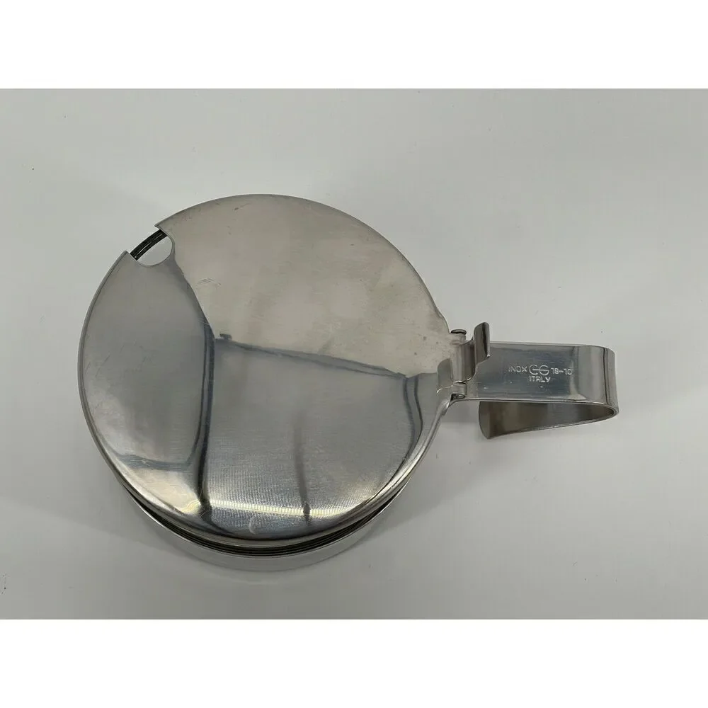 VTG Inox Italy Hinged Lid 18-10 Stainless Glass Sugar Parmesan Williams Sonoma